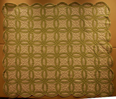 Amy 39s comment The green and white double wedding ring quilt is signed by